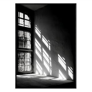 畫作窗影 黑白窗戶光影, 42 x 59.4cm, 黑色框
