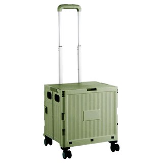 HONG JIN 宏晉 摺疊購物推車 萬向四輪款 38L, 1個, 奶油綠