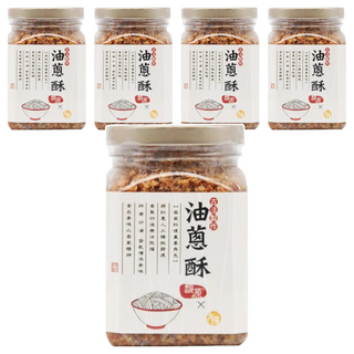 SUNFOOD 太禓食品 古法製作純手工油蔥酥，嚴選紅蔥頭，無防腐劑，台灣製造, 300g, 5罐