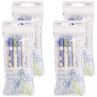 Mura 慕樂 按鍵中性筆 4支, 海夜的詩, 4包, 海夜的詩 藍色 + 白色 + 綠色