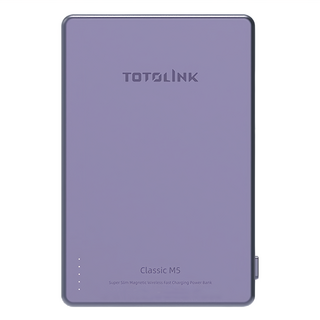 TOTOLINK 超薄磁吸無線快充行動電源 5000mAh USB-C, Classic M5, 果漾紫