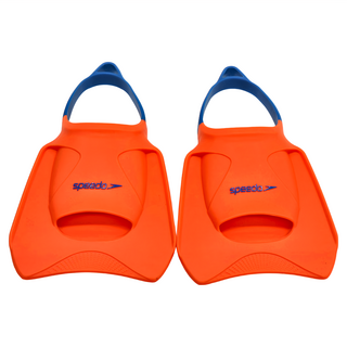 Speedo Fitness Fin 成人訓練蛙鞋 橘紅, S, 1雙
