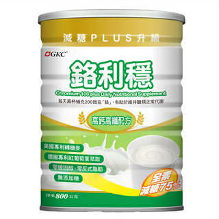 GKC 鉻利穩全素減糖PLUS 800g，高纖、無乳糖，促進代謝，健康體態, 1罐