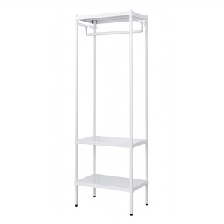 dayneeds 日需百備 極致工藝 烤漆三層單桿衣櫥 置物架 掛衣架 收納架 鐵架, 白色