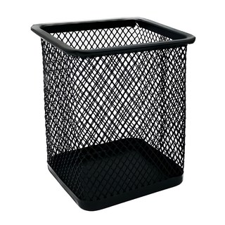 百貨King 方形鐵網金屬筆筒 8 x 8 x 9.5cm, 黑色, 5個