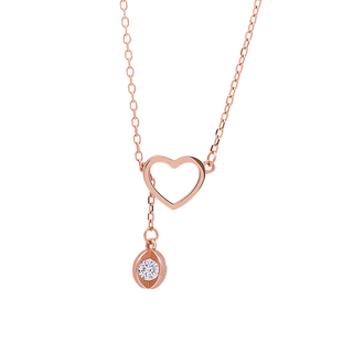 925純銀 懸著一顆心MARIGOLD小鑽墜飾愛心項鍊 KMD052