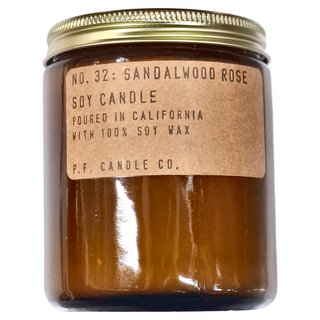 P.F Candleco. 香氛蠟燭, 檀香玫瑰, 7.2oz, 加州製造, 100% 大豆蠟, 1件