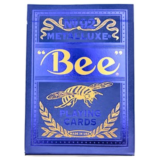BICYCLE Playing Cards Bee 蜜蜂金屬撲克牌 美國製造, 藍色箔鑽石, 1個