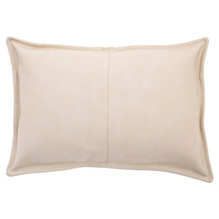 HOLA 和樂家居 克萊歐 針線拼接牛皮腰枕, 白色