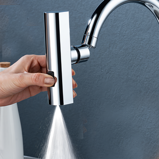 0死角萬向旋轉增壓加長延伸廚房水龍頭 銀色, 141 x 67 x 37mm, 1組