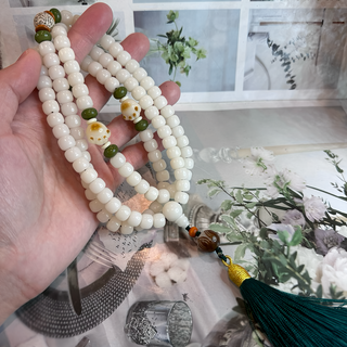 白玉菩提根手串，萌趣貓爪造型，110顆, 招手來財