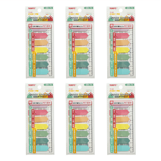 TEMPO 節奏牌 FUJILINE 箭頭索引標貼7件組 TP-405 莫蘭迪色, 6包, 140張, 44 x 12mm