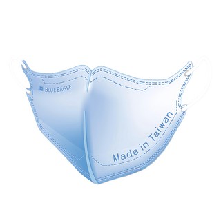 BLUE EAGLE 藍鷹牌 兒童款 N95立體型醫用口罩 6~10歲適用, 藍天藍, 50片, 1盒