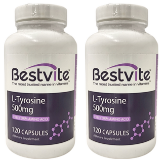 Bestvite 酪胺酸膠囊 L-酪胺酸 500毫克, 0.6g, 120顆, 2罐