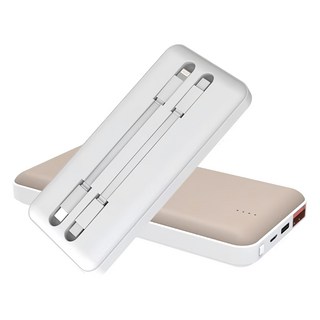 MCK 科技 自帶線20W快充行動電源, 10000mAh大容量, MCK-NP1S, 可可奶