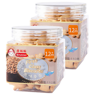 Nnutrinini 脆妮妮 頭等艙飛機餅 1歲以上, 原味麥香, 110g, 2罐