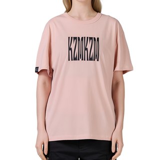 KZM OUTDOOR s03 kzm logo短袖上衣(粉色/L)，寬鬆舒適，時尚百搭