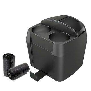 CARTEM 3合1 車用 多功能 收納盒 杯架, 黑色, 1個