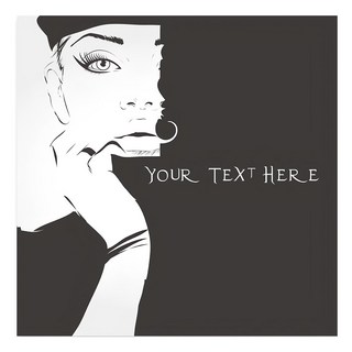 24mama掛畫 單聯式 素描風格 時尚女孩 無框畫 簡約時尚 提升居家品味, 50 x 50cm