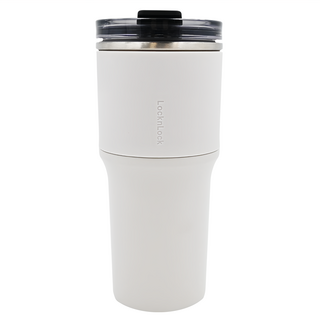 LocknLock 樂扣樂扣 都會隨行不鏽鋼保溫杯 + 吸管 + 吸管清潔刷, 白色, 650ml, 1個