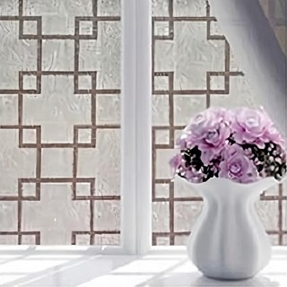 超大抗UV隔熱防窺自黏玻璃貼 60X295CM, 295 x 60cm, 復古方格