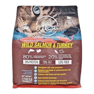 allando 奧藍多 全齡貓 天然無穀貓糧, 野生鮭魚 + 火雞肉, 2.27kg, 1袋