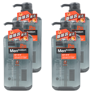 MENTHOLATUM 曼秀雷敦 男士咖啡因頭皮活力洗髮精, 550ml, 4瓶