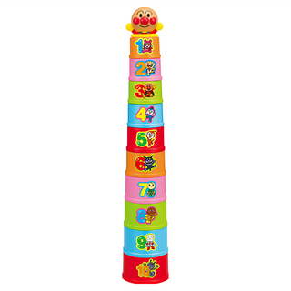 ANPANMAN 麵包超人 天才腦 疊疊杯 Set, 10個不同大小顏色杯子, 訓練腦部成長玩具, 1組