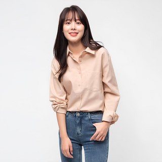 CARET 女款 舒適牛津襯衫, 均碼, 米白