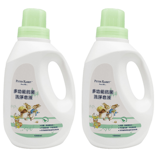 PETER RABBIT 比得兔 多功能抗菌洗淨皂液 抗菌、除臭雙效合一 不含螢光劑、不含漂白劑 天然植物萃取溫和洗淨, 1L, 2瓶