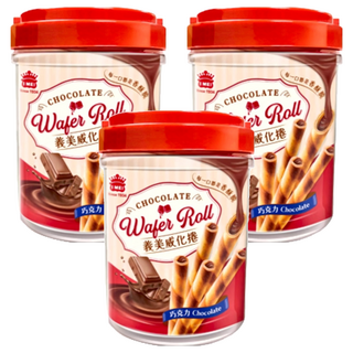 義美 威化捲輕巧桶 巧克力, 318g, 3桶