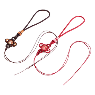 鳳梨扣 中國結掛繩, 紅色 + 咖色, 2個