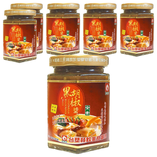 台塑餐飲 全素黑胡椒醬, 濃郁香氣 微辣口感, 280g, 6罐