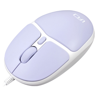 INTOPIC 廣鼎 光學極靜音有線滑鼠 3按鍵 寬型滾輪 三段DPI, MS-Q113, 紫色