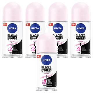 NIVEA 妮維雅 止汗爽身乳液 無印乾爽 滾珠瓶, 50ml, 5瓶