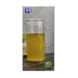 日安工坊 玻璃蓋直身壺 耐熱玻璃壺, SO3, 1.5L, 1個