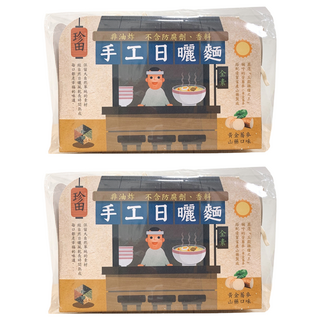 珍田生機 手工日曬麵，黃金蕎麥山藥口味，非油炸，不含防腐劑、香料, 600g, 2包