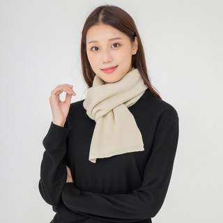 CARET 針織短圍巾 One Size, 145*19cm, 象牙
