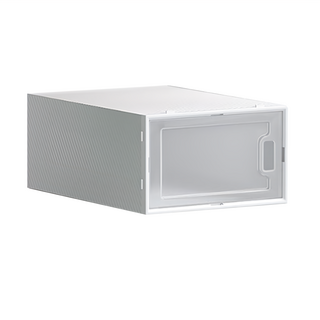 JOSIC 莫蘭迪色側開門鞋盒 PP/ABS材質 尺寸 33x22.5x13.5公分, 白色, 4個