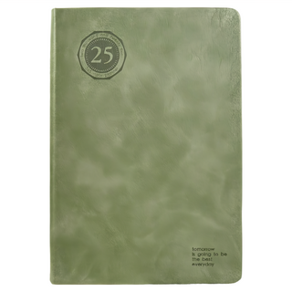 conifer 綠的事務 2025年 25K 荏苒系列52週成功養成計畫, 環保PU皮革, 打釘設計, 160頁, 生命綠, 1本