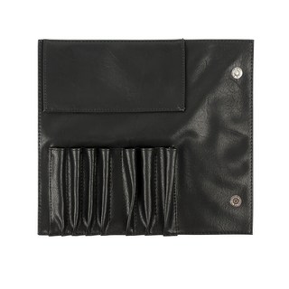 Galatea 葛拉蒂 7孔隨身型刷具收納袋 - 質感佳好收納好攜帶, 子母扣左右對扣設計, 防灰塵可保持工具清潔, 黑色/合成皮, 1個