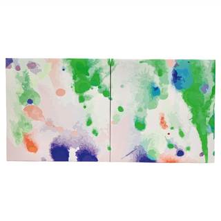 24mama 掛畫 二聯式 無框畫 藝術繪畫 時鐘掛畫, 40 x 40cm