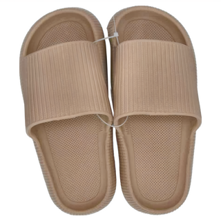 知性休閒厚底拖鞋 - 奶茶色, 1雙, 36~37