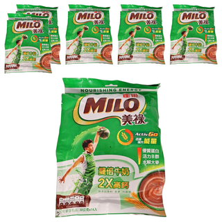 MILO 美祿 雙倍牛奶2X高鈣 可可麥芽飲品，活力維生素B群，無添加香料、色素、防腐劑, 30g, 14包, 6袋