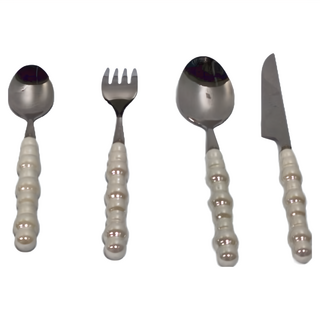 Royal Duke 琉瑩304不鏽鋼餐具 4件禮盒組 - 白色, 套裝包含刀子 + 叉子 + 湯匙, 1組