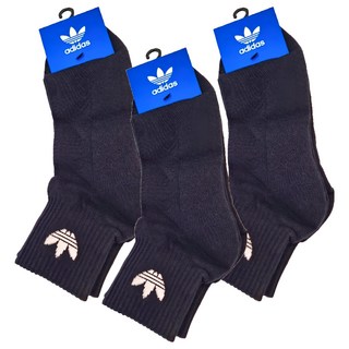 adidas 愛迪達 Originals MID ANKLE SCK 運動襪 延續款, 黑色, 3雙
