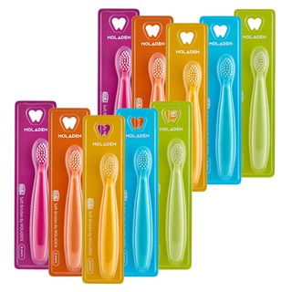 MOLADEN Easy grip 雙層細毛兒童牙刷 14 x 1.5cm 3歲以上, 顏色隨機, 10支, 1組