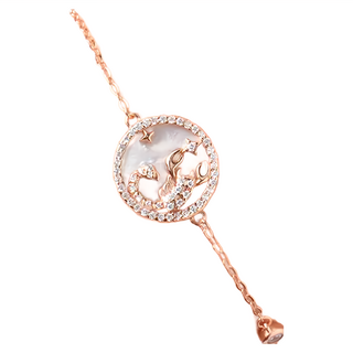 12星座系列 女款 生日禮物 母貝手鍊 閨蜜手鍊 925純銀 H款