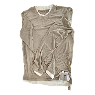 KR SKANGEL 疊穿圓領羊毛天絲衣 - 沙礫色-L