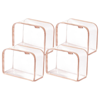 美得像專櫃 立體透明包包收納袋 B, 粉色, 4個